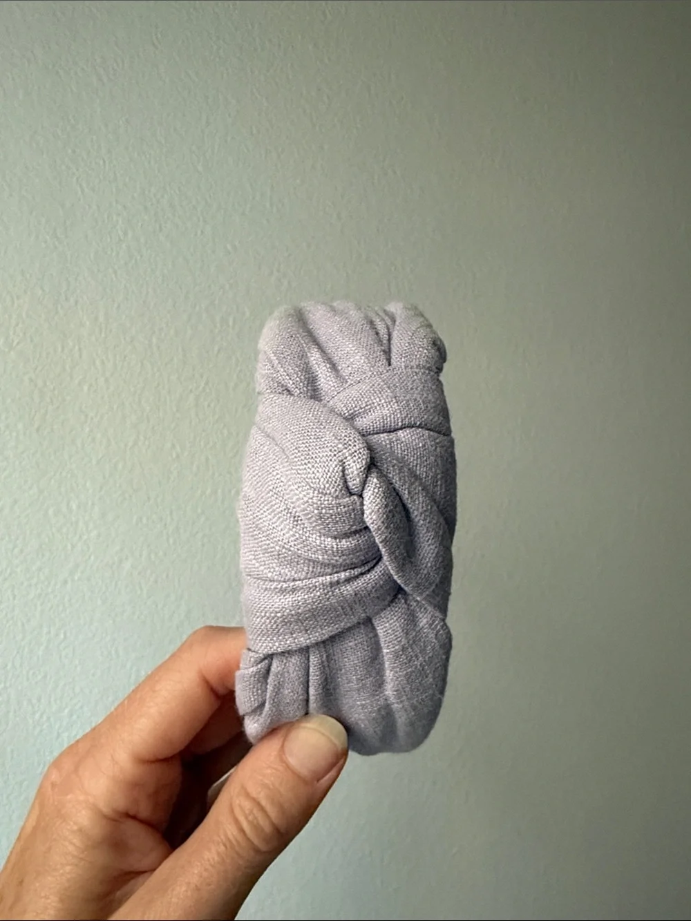 J. crew Lavender linen large turban knot headband